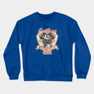 Custom Motorcycle Garage Biker Motor Crewneck Sweatshirt